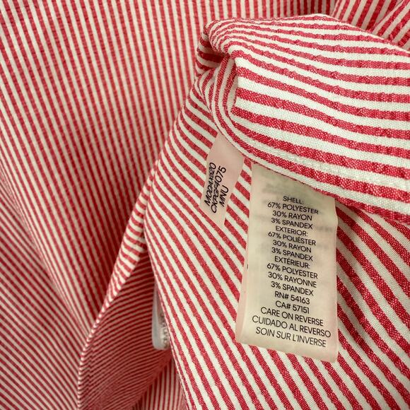 Calvin Klein Women's Striped V Neck Quarter Sleeve Blouse XL - Picture 5 of 8